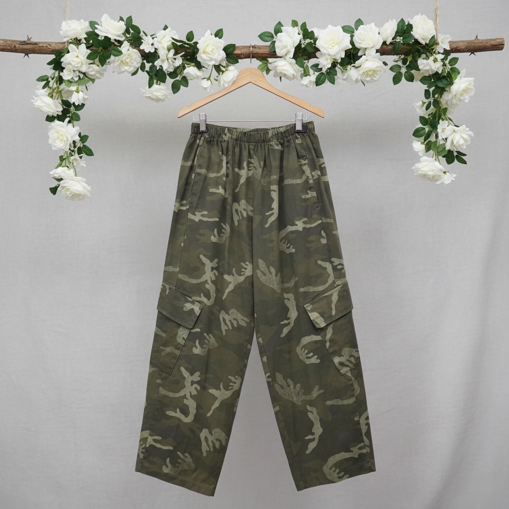 Pantalon ballon cargo camouflage
