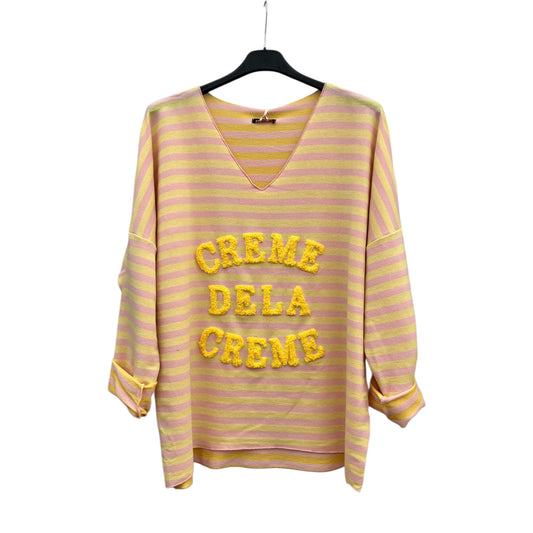 Pull rayure Crème de la Crème col V