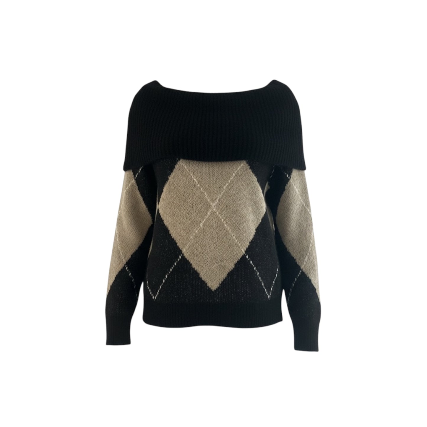 Pull off shoulder motif Argyle