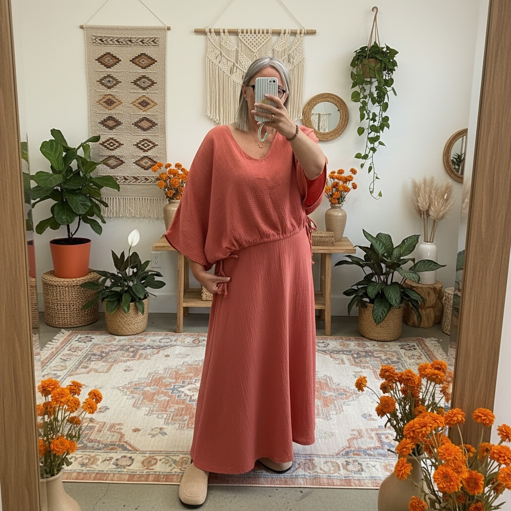 Ensemble Bohème en Gaze de Coton (Jupe&blouse)