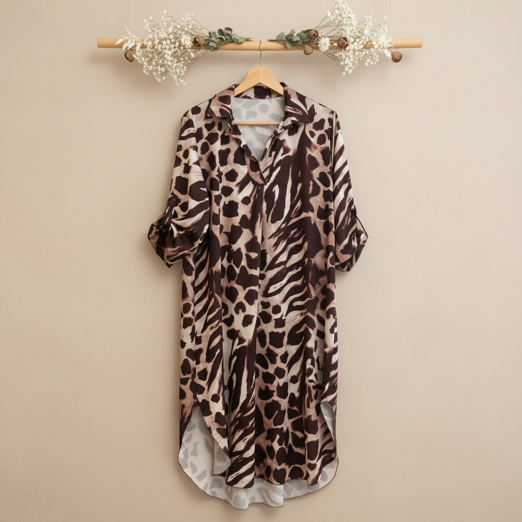 Hemdkleed met animal print
