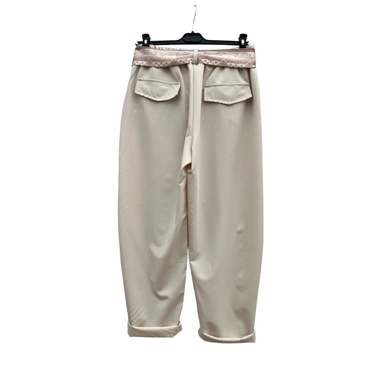 Pantalon Barrel avec ceinture foulard