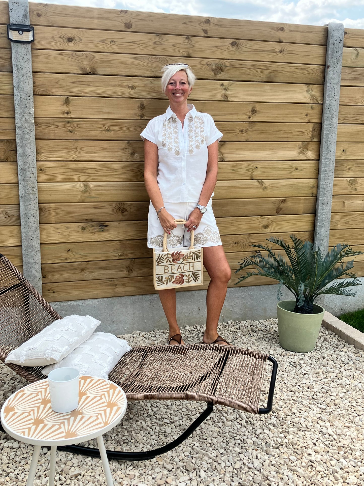 Set short + chemise brodé