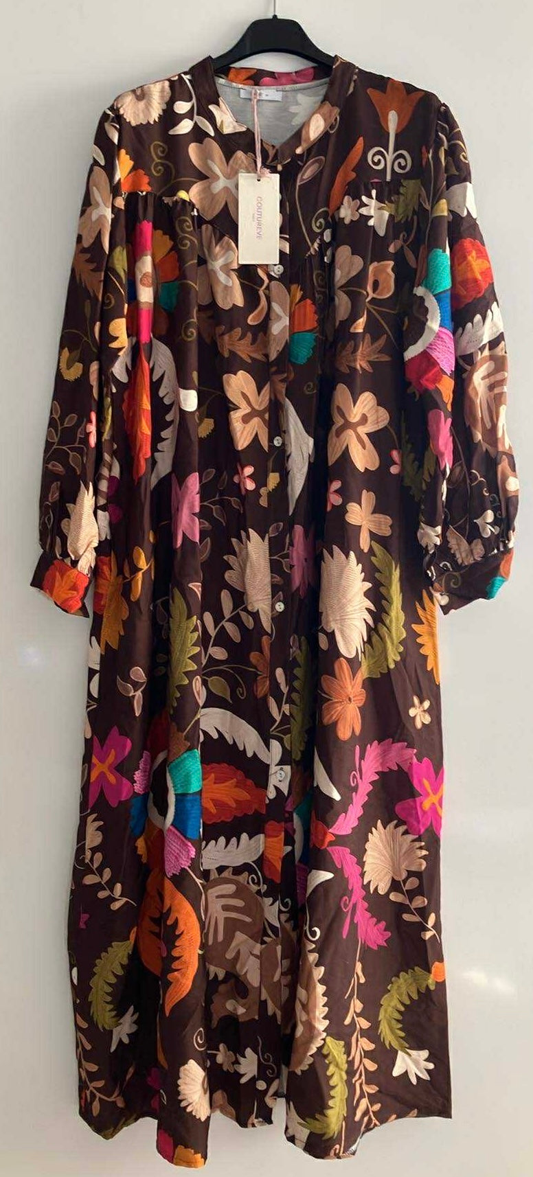 Robe imprimées feuilles choco