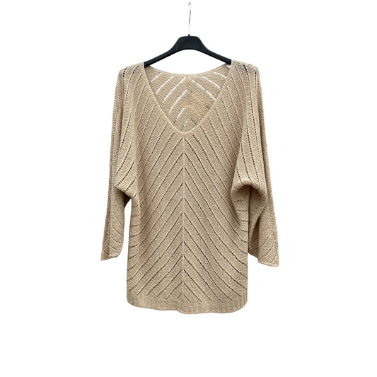 Pull col V manches 7/8 avec fil ndoré