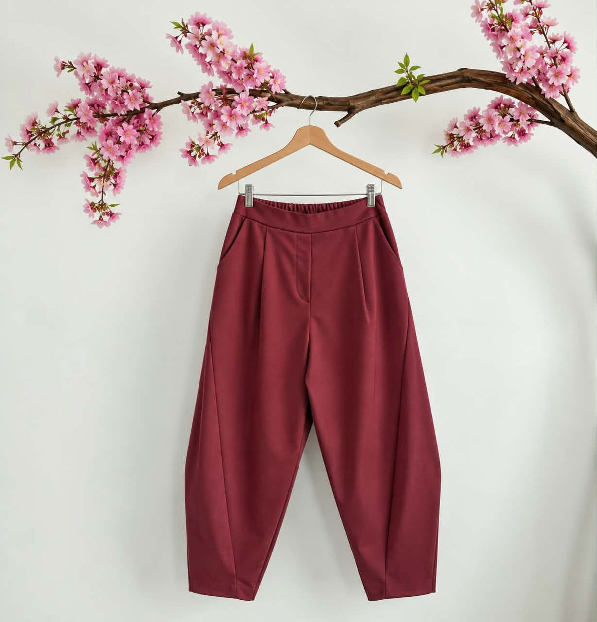 Pantalon carotte ballon taille élastique