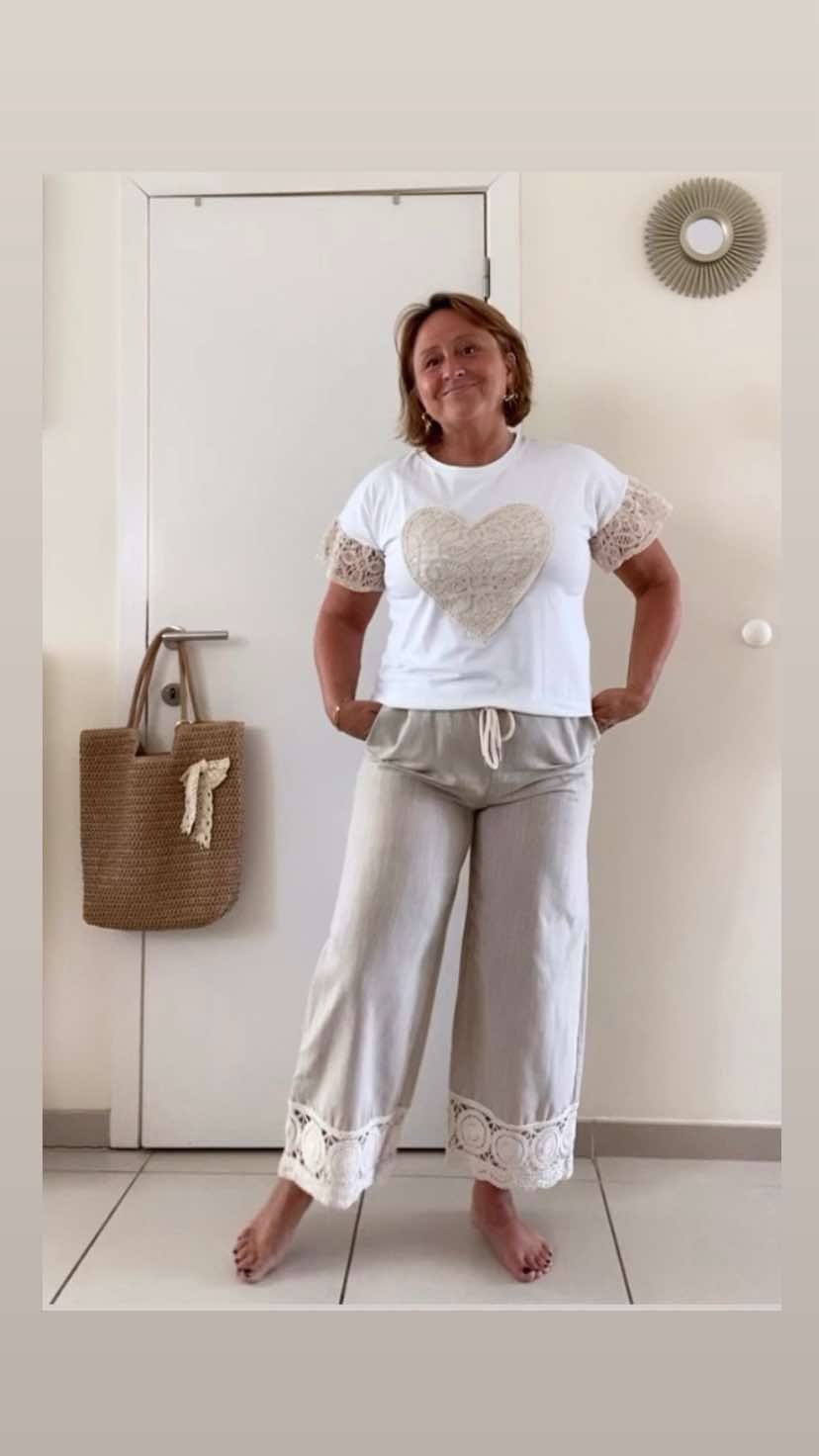 T-shirt avec coeur + dentelle