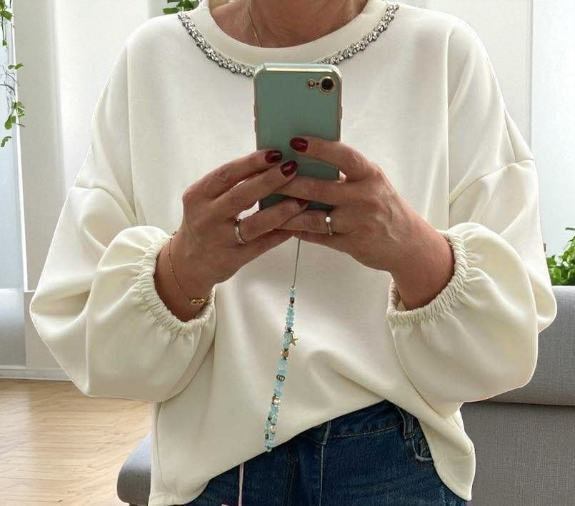Sweater col strass