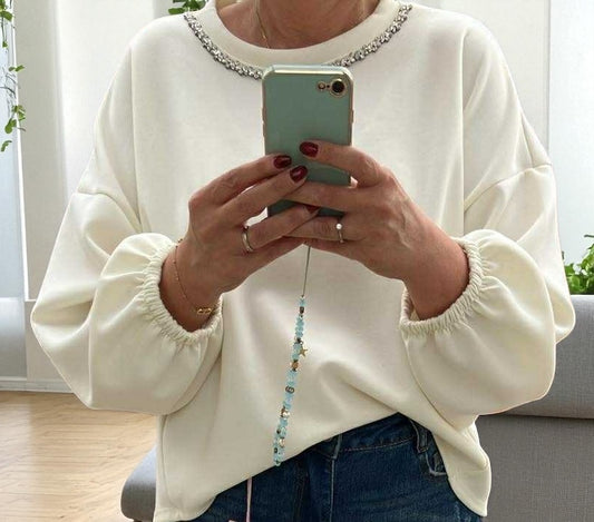 Sweater col strass