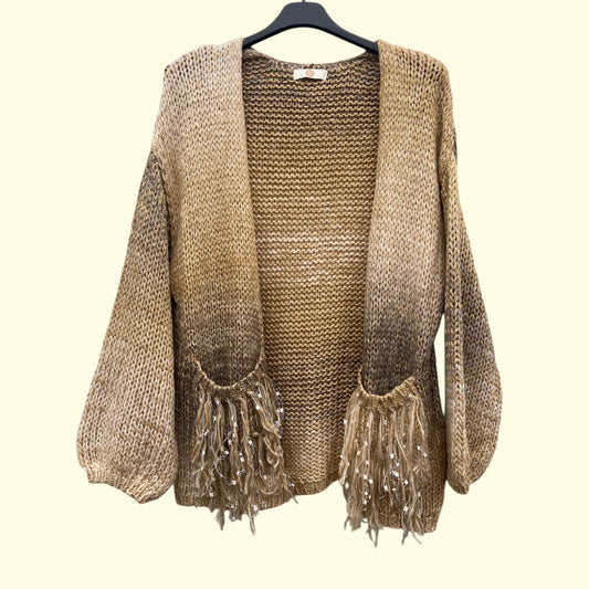 Cardigan doré/camel