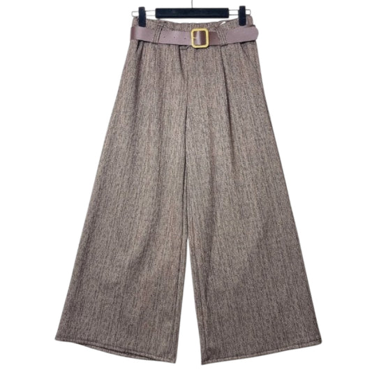 Pantalon Palazzo Chiné avec strass avec ceinture