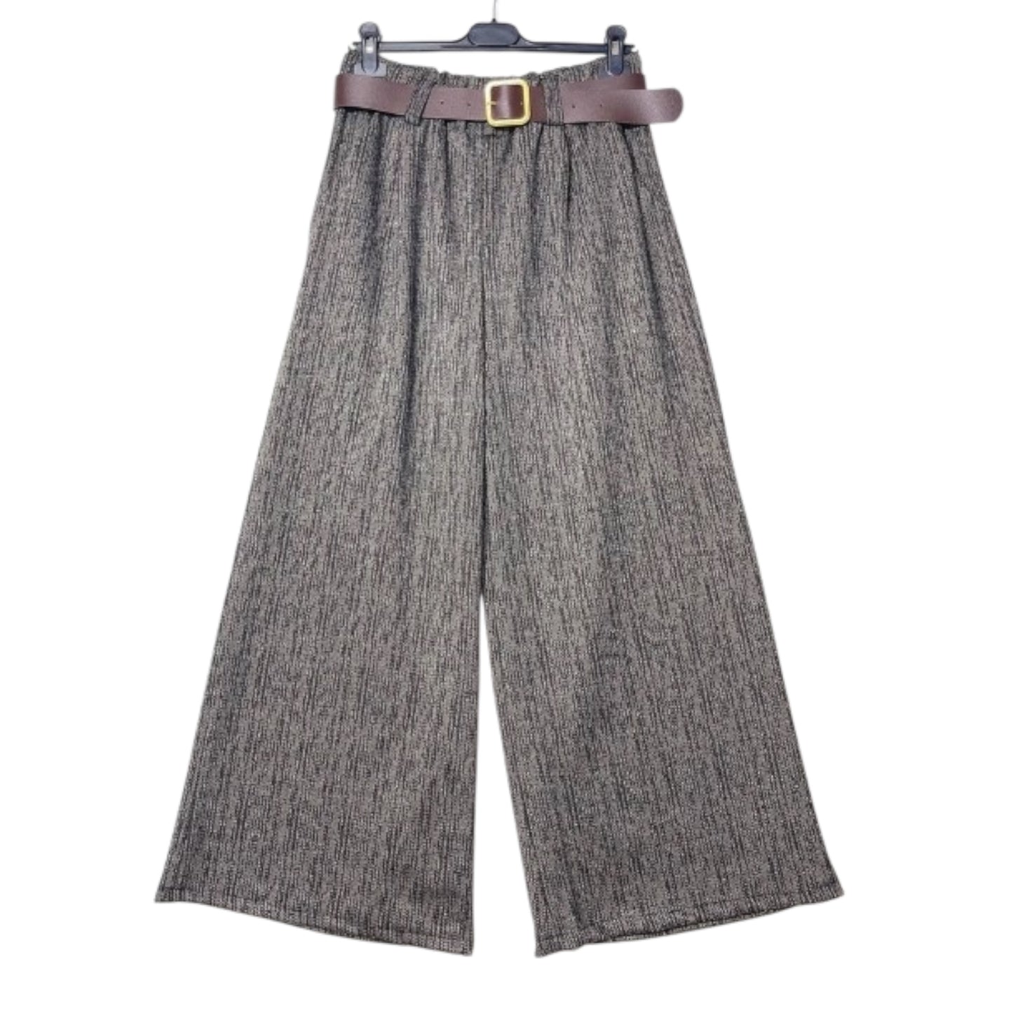 Pantalon Palazzo Chiné avec strass avec ceinture
