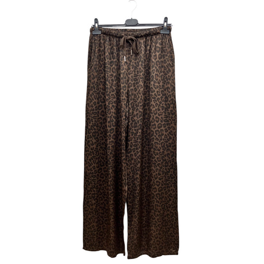 Pantalon satiné leopard choco