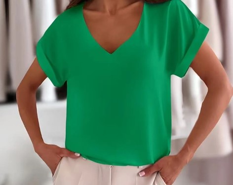 T-shirt met V-hals