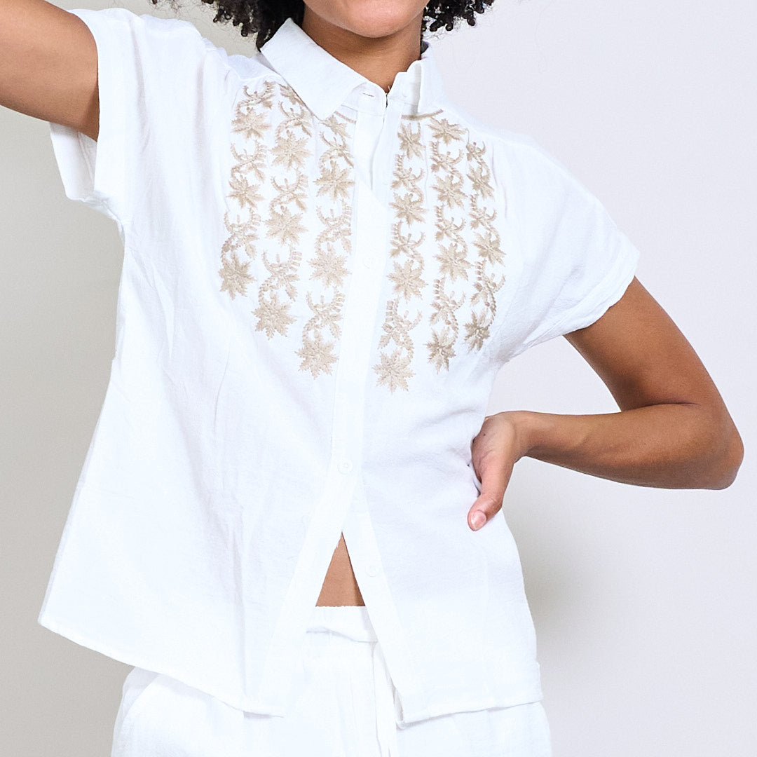 Set short + chemise brodé