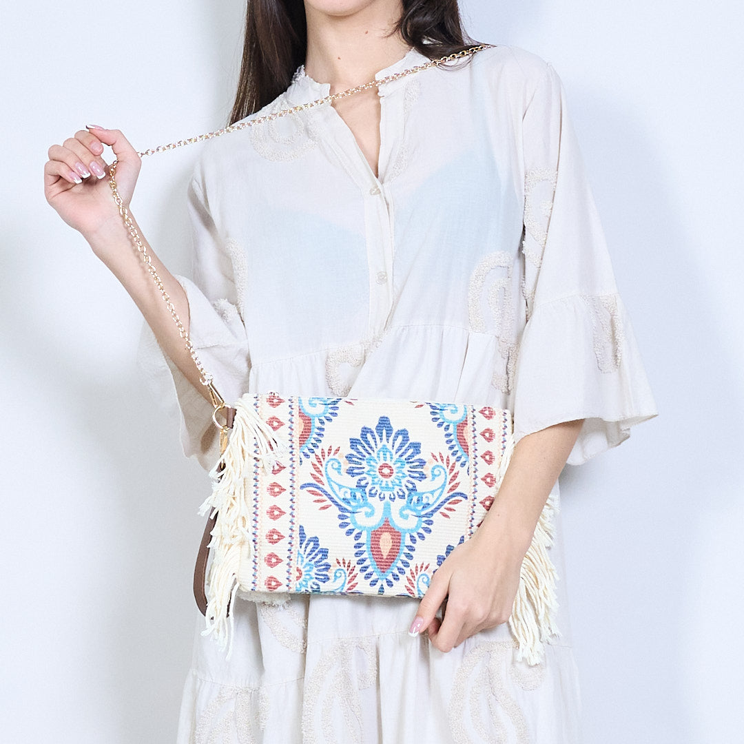 Boho crossbody motifs florales