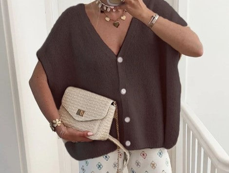 Cardigan zonder mouwen