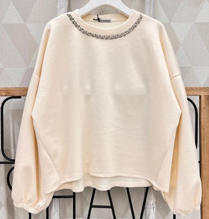Sweater met strass steentjes ketting