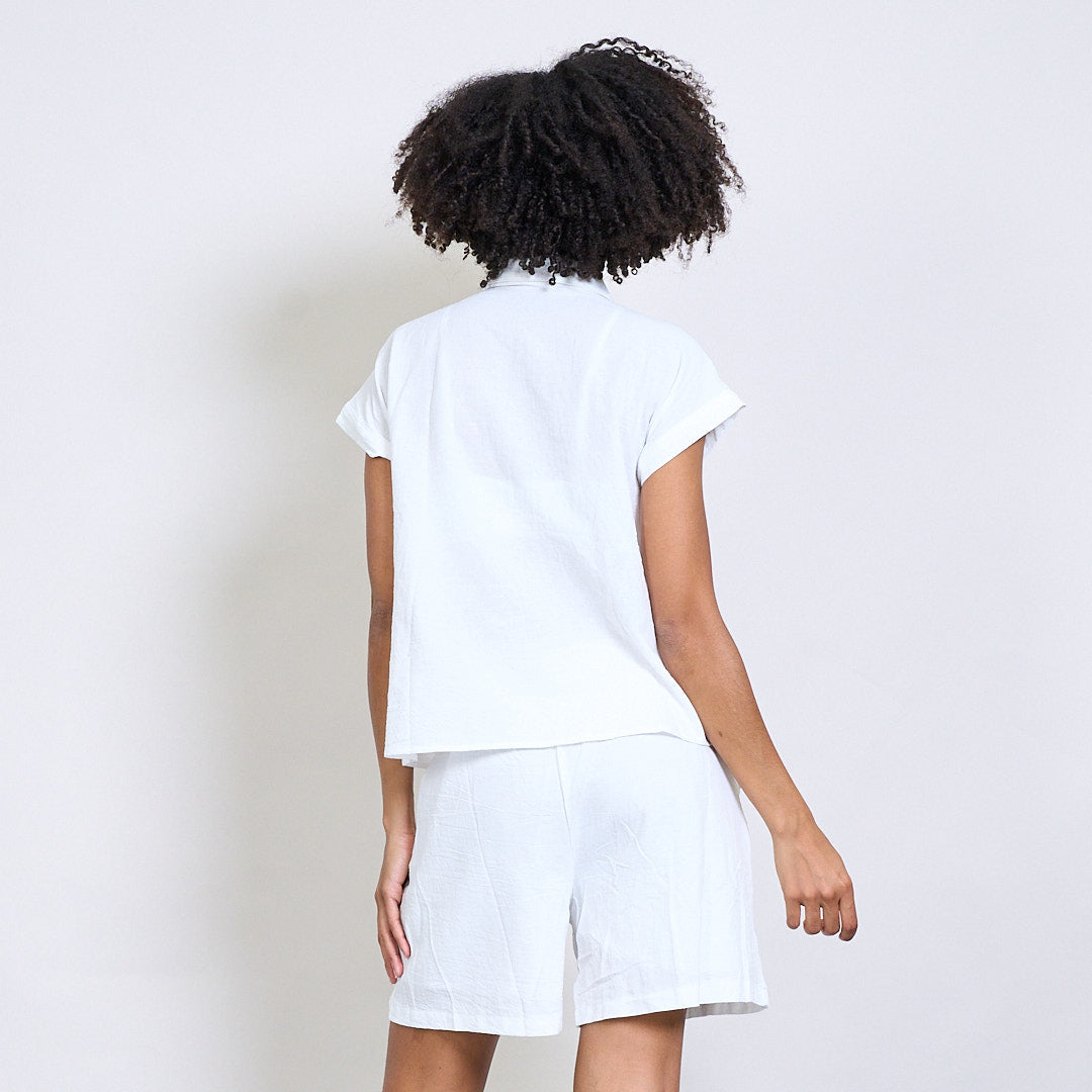 Set short + chemise brodé