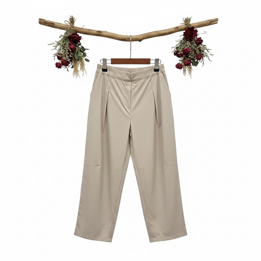Pantalon 3/4 décontracté avec poches taille élastique
