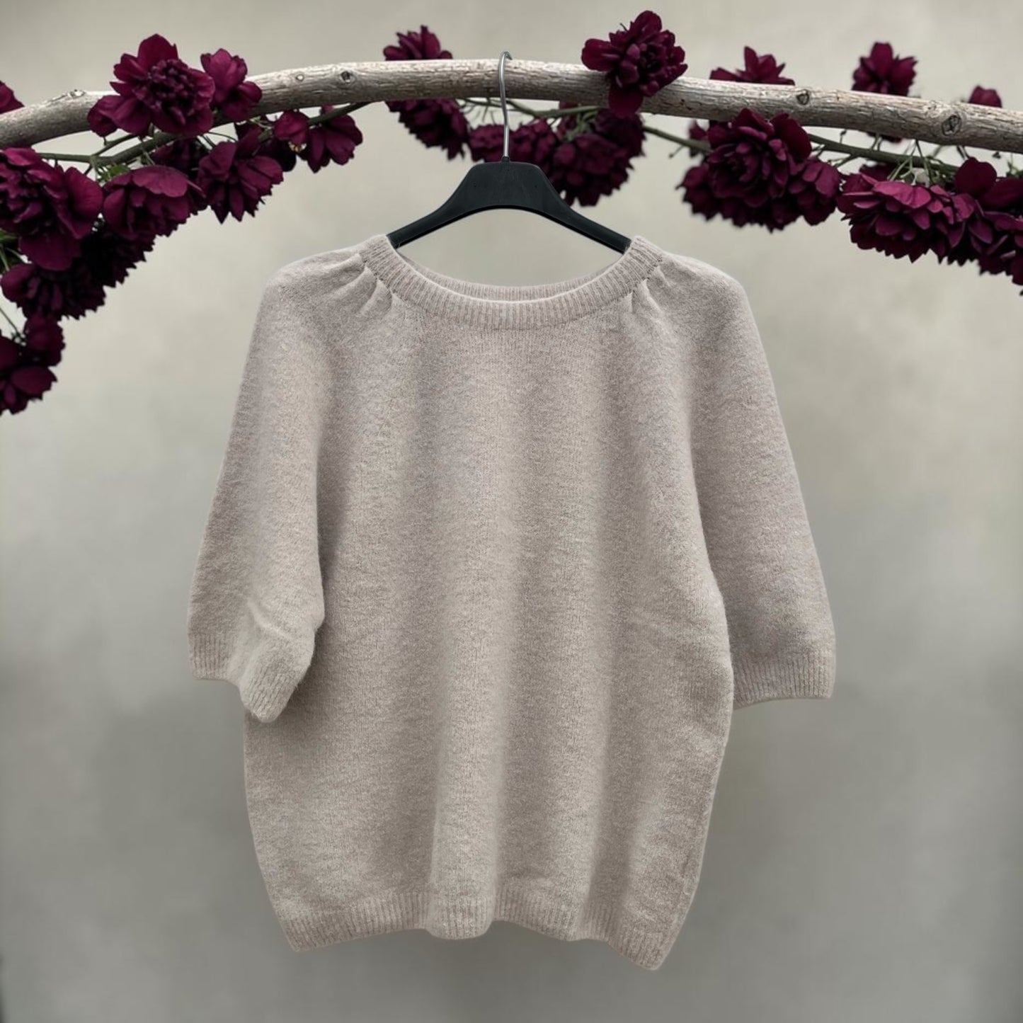 Pull manches courtes en baby alpaga