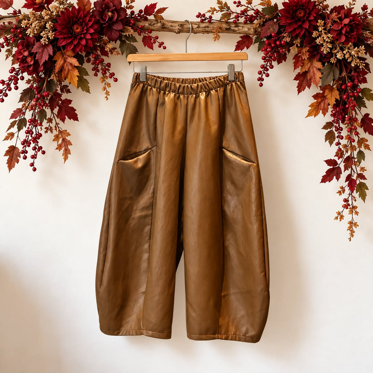 Pantalon ballon simili camel