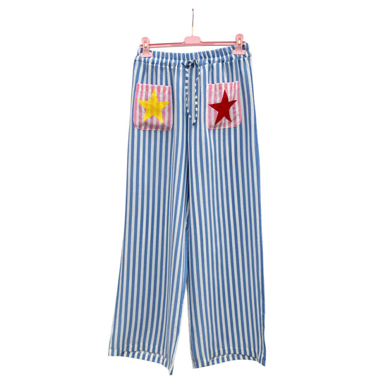 Gestreepte broek met sterren op zakjes