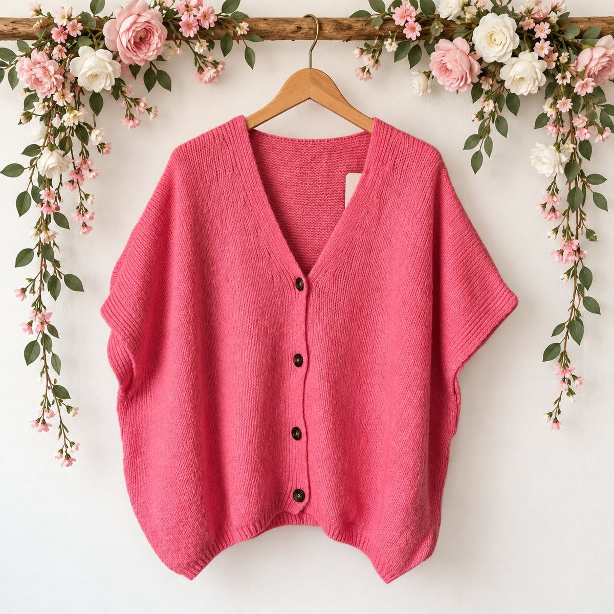 Gilet Oversize en Maille Douce à boutons