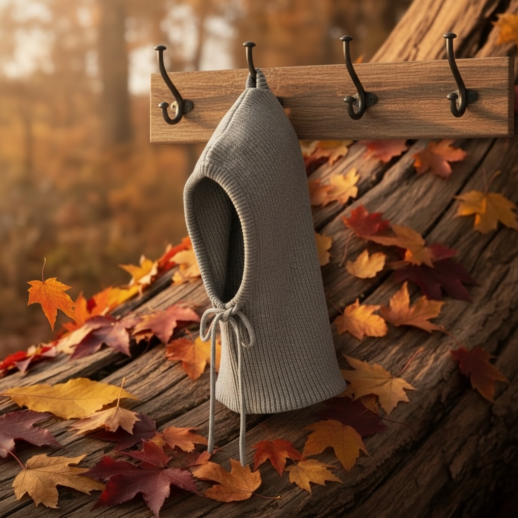 Bonnet cagoule avec ficelles
