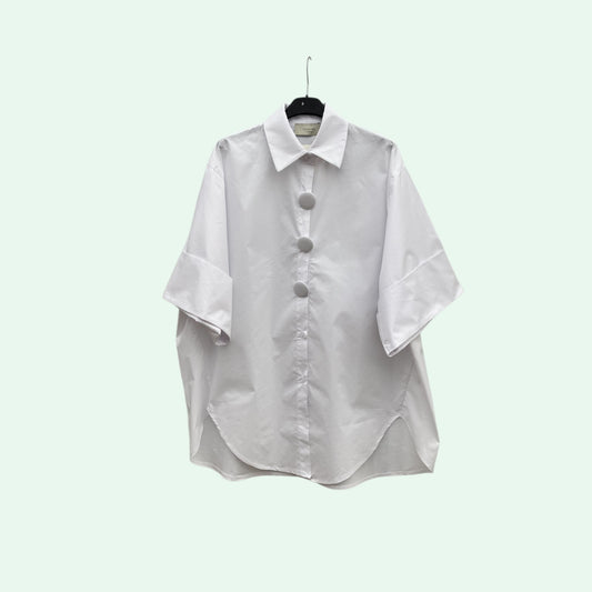 Blouse oversized manches 3/4 avec gros boutons/broches