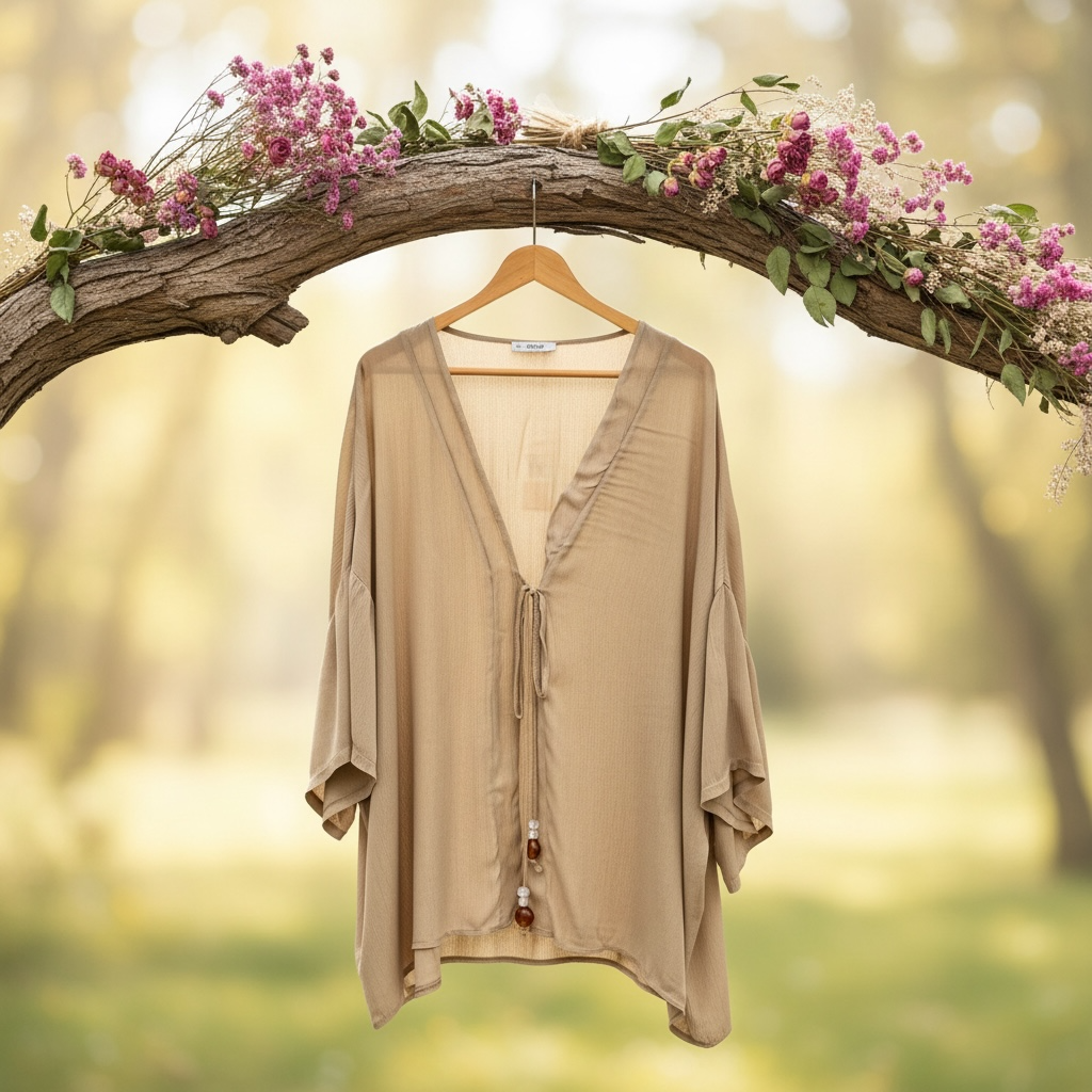 Open blouse met touwtje