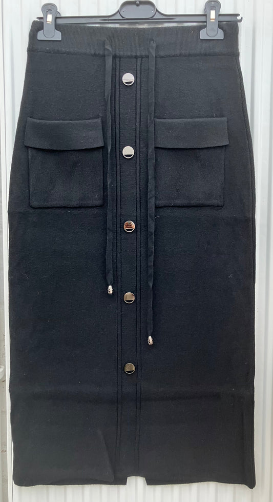 Jupe tricot droite avec fente