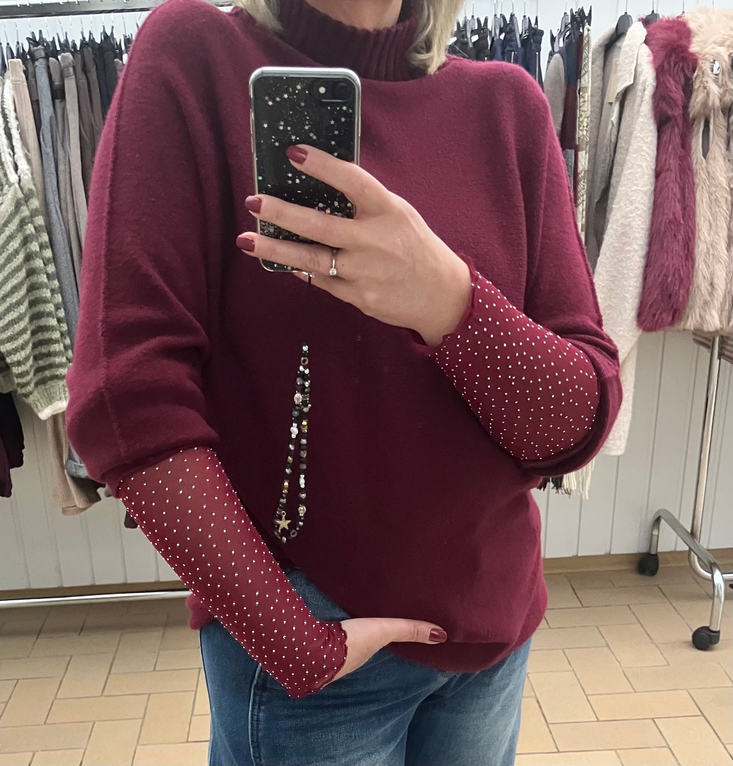 Pull oversized met opstaande kraag