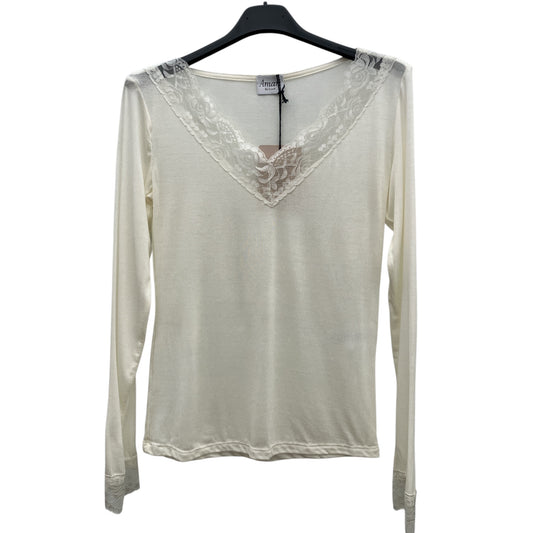 Cashmere Long sleeve col & manches en dentelle