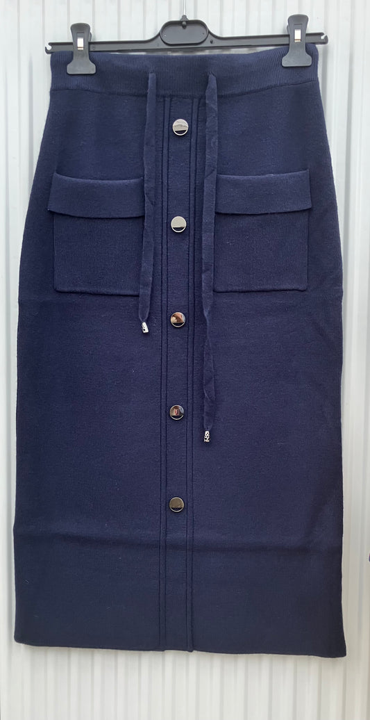 Jupe tricot droite avec fente