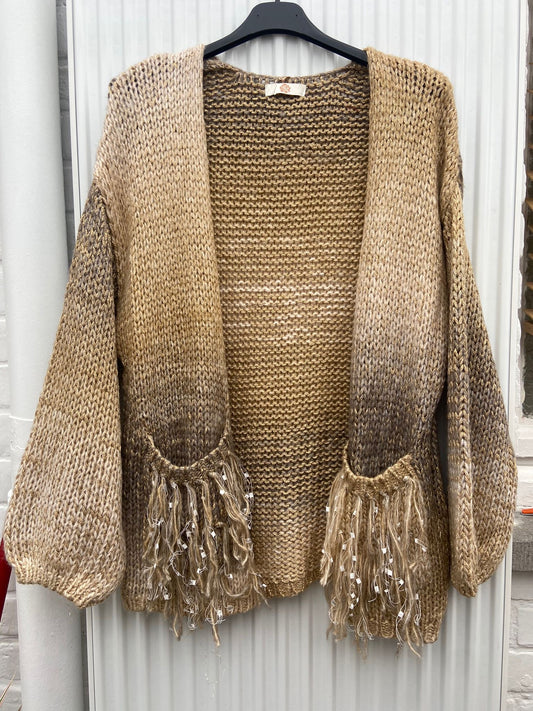 Cardigan doré/camel
