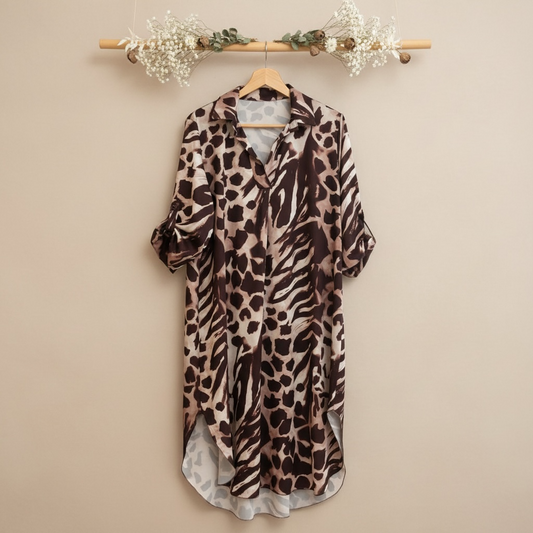 Hemdkleed met animal print