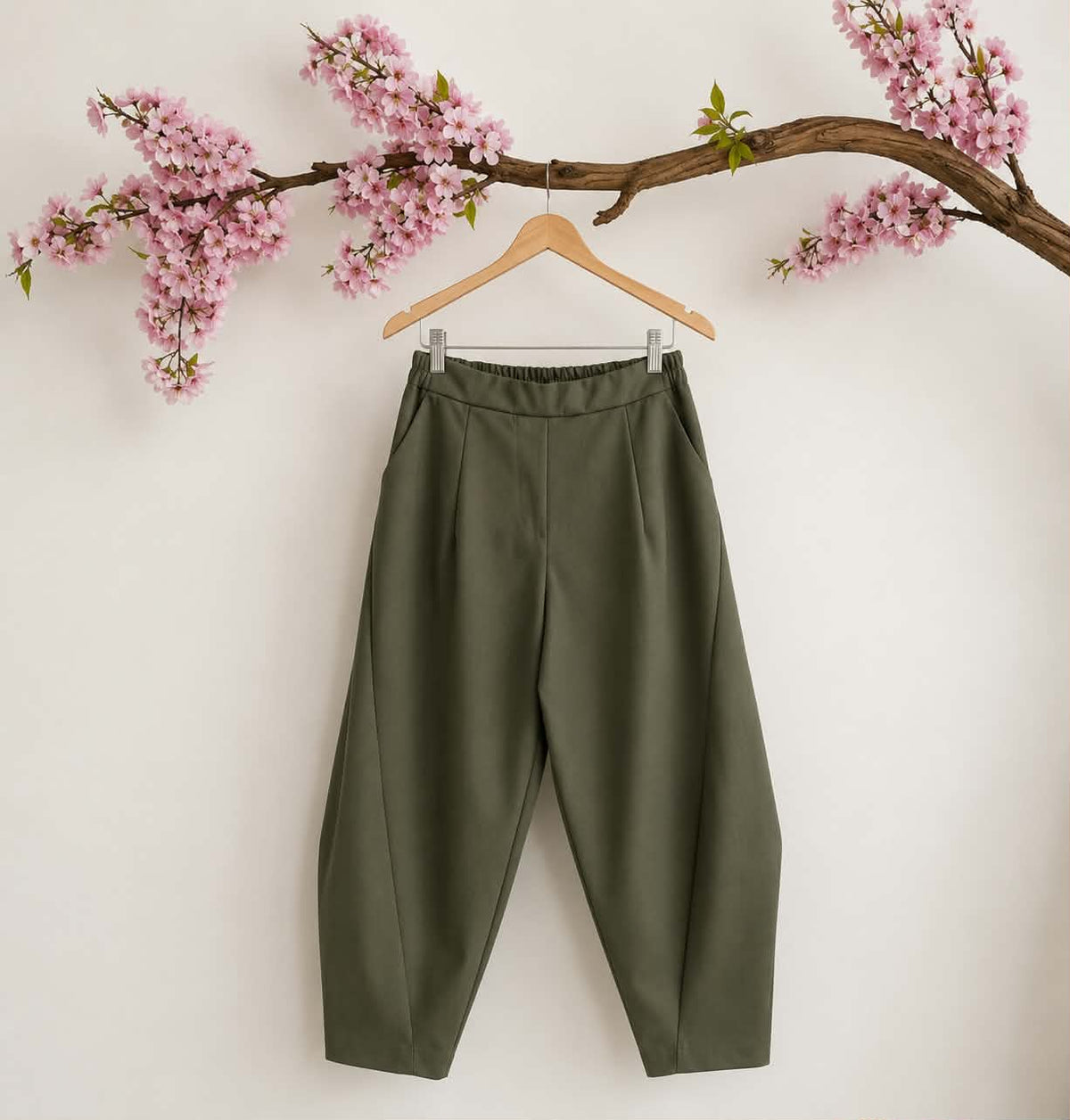 Pantalon carotte ballon taille élastique