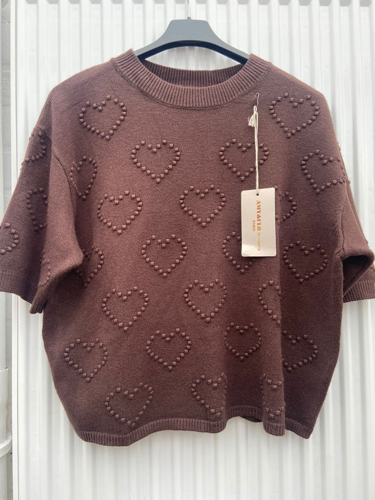 Pull hartjes met korte mouwen
