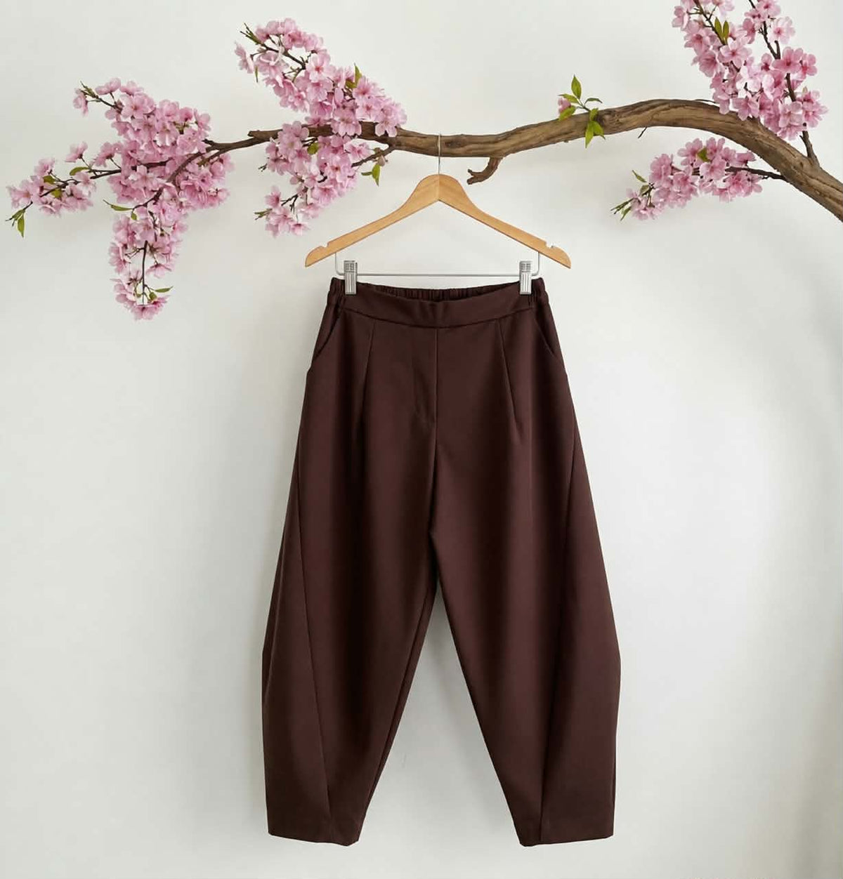 Pantalon carotte ballon taille élastique