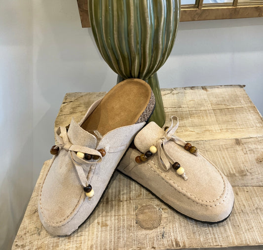 Mules boho beige