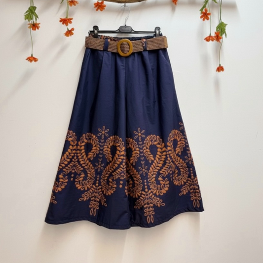 Pantalon  bohème chic imprimé floral 7/8