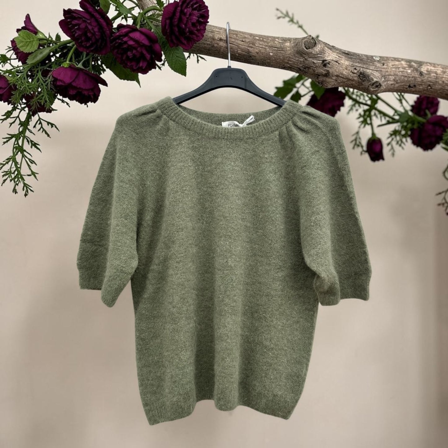 Pull manches courtes en baby alpaga