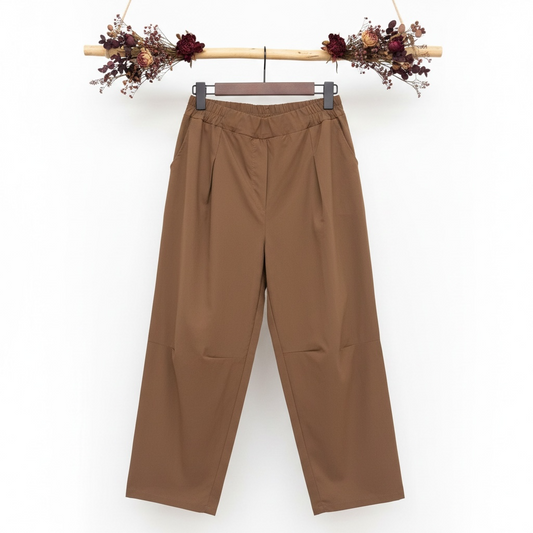 Pantalon 3/4 décontracté avec poches taille élastique