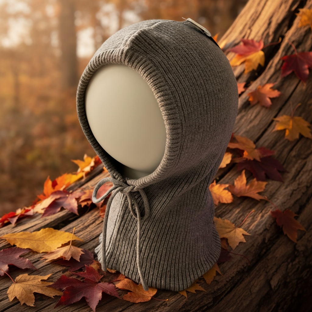 Bonnet cagoule avec ficelles