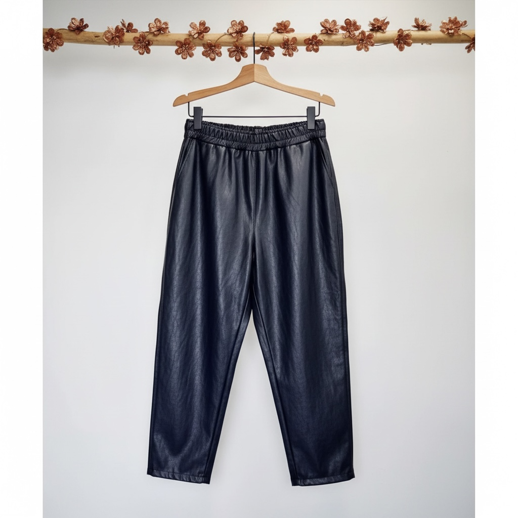 Imitatieleer barrel met elastische taille
