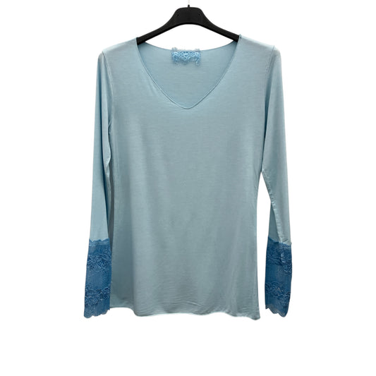 Long sleeve col V  + manchettes dentelle