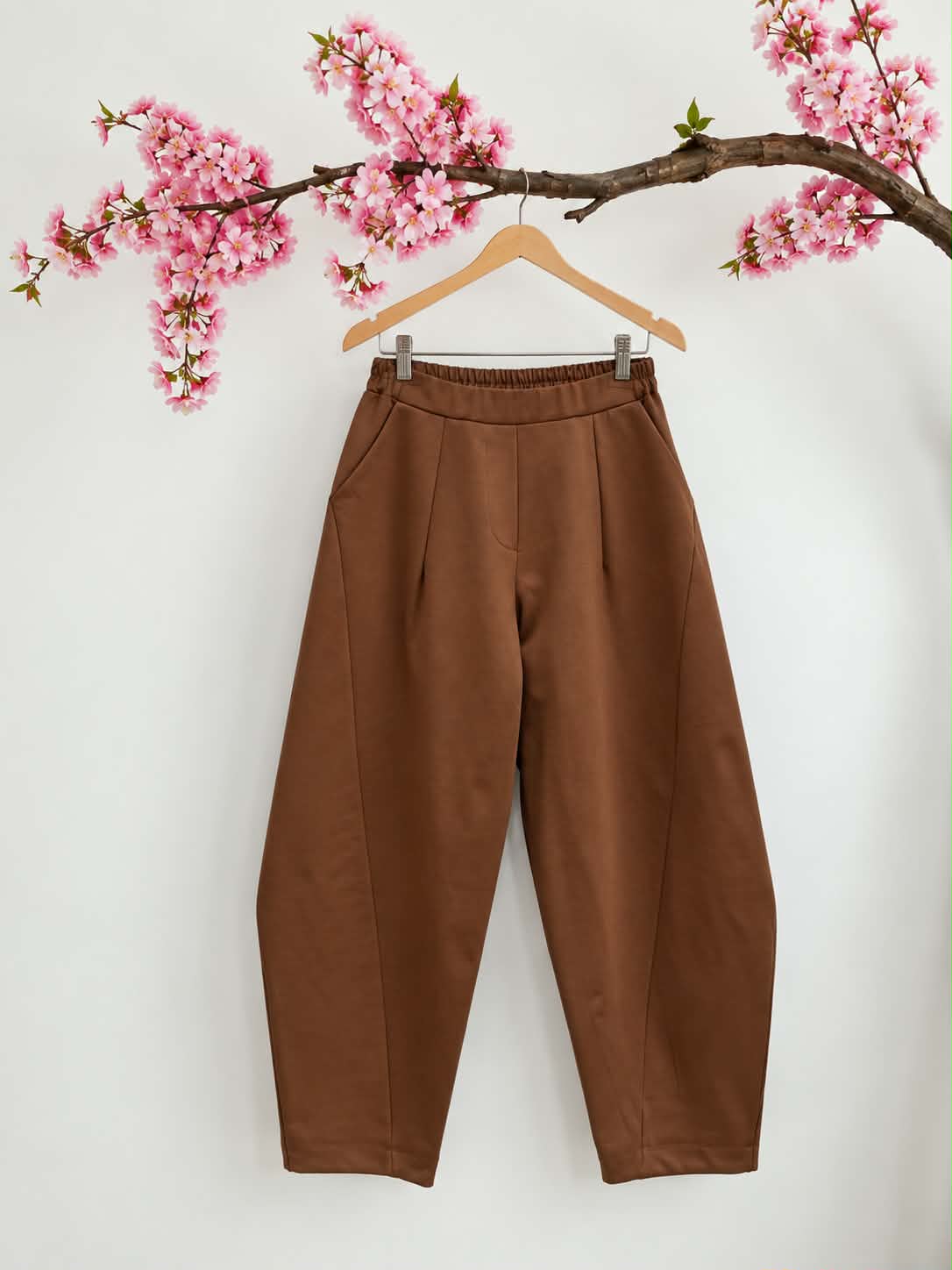 Pantalon carotte ballon taille élastique