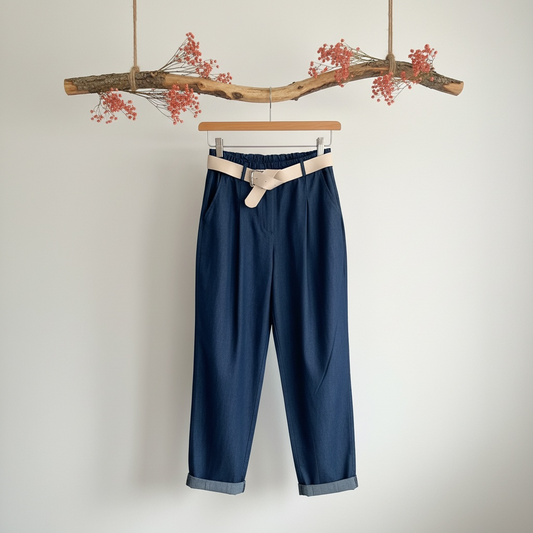 Jeans ample avec poches taille élastique
