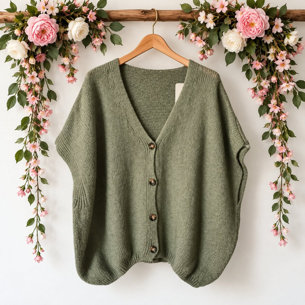 Gilet Oversize en Maille Douce à boutons